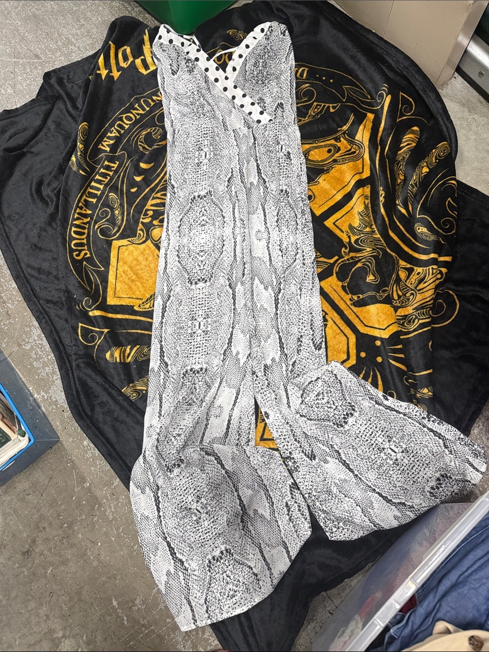 Lucy Paris Black and White Snake Print Dress